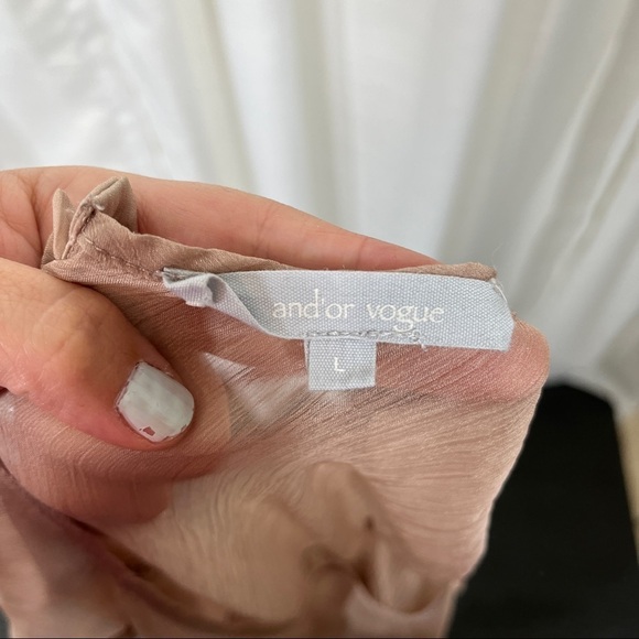 And’or vogue sheer oversized peplum ruffle sleeveless blouse - Picture 7 of 8